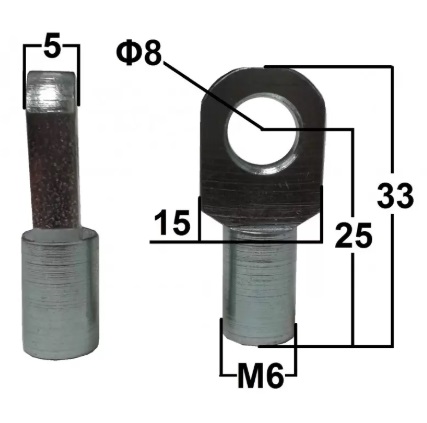 Koncový úchyt OKO Fi 8mm závit M8 25MM